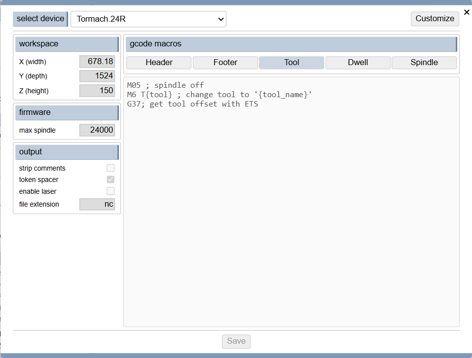 Device Dialog